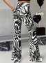 Women Striped Long Pants Casual Spring/Fall Trousers