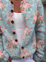 Women Floral Long Sleeve Comfy Vintage Printing Cardigan