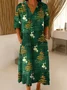Women Christmas Spring/Fall Dress V Neck Long Sleeve A-Line Dress