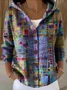 Women Abstract Long Sleeve Comfy Casual Printing Cardigan