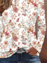 Casual Floral Crew Neck Long Sleeve T-shirt