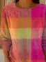 Women Abstract Long Sleeve Comfy Casual Printing Sweater