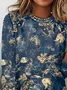 Casual Floral Crew Neck Long Sleeve T-shirt