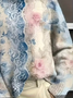 Women Floral Long Sleeve Comfy Vintage Printing Sweater