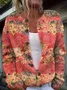 Women Floral Long Sleeve Comfy Vintage Printing Cardigan
