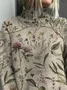 Women Floral Long Sleeve Comfy Vintage Printing Sweater