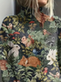 Women Floral Long Sleeve Comfy Vintage Printing Sweater