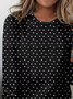 Casual Polka Dots Crew Neck Long Sleeve T-shirt