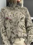 Women Floral Long Sleeve Comfy Vintage Printing Sweater