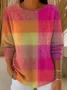 Women Abstract Long Sleeve Comfy Casual Printing Sweater