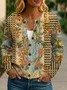 Women Floral Long Sleeve Comfy Vintage Printing Cardigan