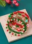 Christmas Electroplating Snowflake Elk Christmas Bell Santa Claus Bracelet Fashionable And Versatile Christmas Crystal Rice Bead Bracelet Combination Set