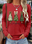 Casual Christmas Crew Neck Long Sleeve T-shirt
