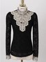Vintage Floral Stand Collar Long Sleeve T-shirt