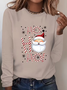 Casual Santa Claus Crew Neck Long Sleeve T-shirt