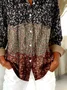 Shirt Collar Regular Sleeve Long Sleeve Floral Buckle Regular Loose Button Up Shirt Shirt For Women