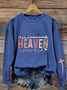 Casual Crew Neck Text Letters Sweatshirt