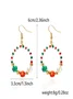 Handmade Christmas Party Millet Bead Earrings Bowknot Fashion Wreath Earrings