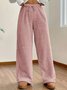 Women Plain Long Elastic Waist Pants Casual Spring/Fall Trousers