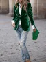 Women Plain Spring/Fall Outerwear Vintage Split Joint Long Sleeve Lapel Collar Regular Blazer