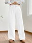 Women Plain Long Elastic Waist Pants Casual Spring/Fall Trousers