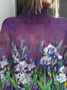 Women Floral Long Sleeve Comfy Vintage Printing Sweater