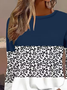 Casual Leopard Crew Neck Long Sleeve T-shirt