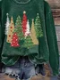 Casual Crew Neck Christmas Sweatshirt Printing
