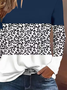 Casual Leopard Crew Neck Long Sleeve T-shirt