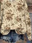 Casual Crew Neck Floral Sweatshirt Printing