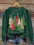Casual Crew Neck Christmas Sweatshirt Printing
