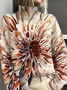 Women Abstract Long Sleeve Comfy Vintage Printing Sweater