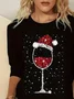 Casual Christmas Crew Neck Long Sleeve T-shirt