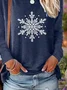 Casual Christmas Crew Neck Long Sleeve T-shirt