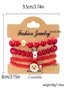 New Christmas Rice Bead Bracelet Four-pack Women's Stacking Santa Claus Snowflake Bell Elk Holiday Party Bracelet