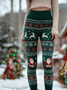 Women Christmas Vintage Spring/Fall Ankle Pants Leggings