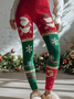 Women Christmas Vintage Spring/Fall Ankle Pants Leggings
