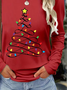 Casual Christmas Crew Neck Long Sleeve T-shirt