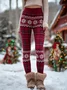Women Christmas Vintage Spring/Fall Ankle Pants Leggings