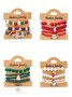 New Christmas Rice Bead Bracelet Four-pack Women's Stacking Santa Claus Snowflake Bell Elk Holiday Party Bracelet
