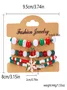 New Christmas Rice Bead Bracelet Four-pack Women's Stacking Santa Claus Snowflake Bell Elk Holiday Party Bracelet