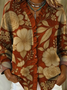 Lace Collar Long Sleeve Floral Regular Loose Shirt For Women