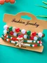 New Christmas Rice Bead Bracelet Four-pack Women's Stacking Santa Claus Snowflake Bell Elk Holiday Party Bracelet