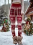 Women Christmas Vintage Spring/Fall Ankle Pants Leggings