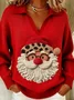 Women Santa Claus Long Sleeve Comfy Vintage Sweater