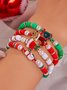 Christmas Polymer Clay Bracelet Christmas Colorful Santa Claus Snowflake Snowman Bracelet Christmas Bracelet Set