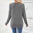 Casual Plain V Neck Long Sleeve T-shirt