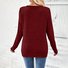 Casual Plain V Neck Long Sleeve T-shirt