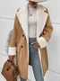 Women Winter Outerwear Casual Split Joint Plain Long Sleeve Lapel Collar Jacket