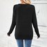 Casual Plain V Neck Long Sleeve T-shirt